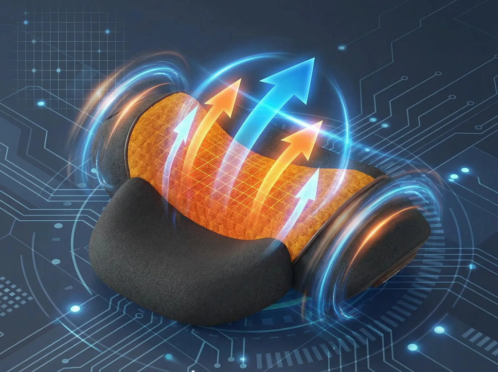 Dispositivo de tracción cervical con tecnología de calor infrarrojo para aliviar el dolor de cuello y hombros - Noches Sin Tensión.